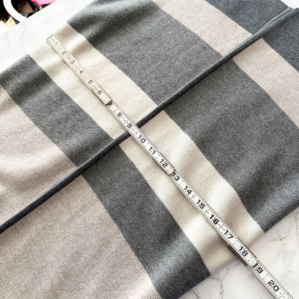 Talbots 100% Merino Wool Neutral Stripe Open Front Cardigan Swearer Size Small - Picture 9 of 13